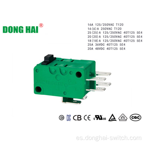 Microinterruptor multifuncional de larga duración 16A